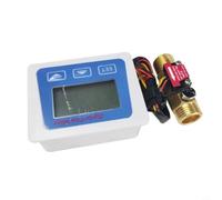 Medidor de flujo de agua digital LCD con sensor táctil y pantalla de temperatura para sistema de monitoreo de tuberías industriales, interfaz G1/2, cuerpo de cobre, caja de ABS, kit de herramientas de