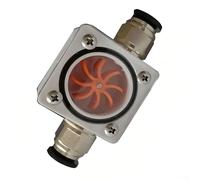 Medidor de flujo de agua, indicador de flujo de refrigerante de 6-12 mm para husillo refrigerado por agua, sensor de flujo de aluminio compacto con pantalla clara, conexión rápida para enrutador CNC