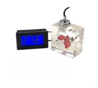 Medidor de flujo de refrigeración por agua con termómetro LED para PC Loop - Medidor de flujo de aire acrílico de 3 vías, monitor de temperatura, verde y rojo, 48 mm (número rojo)