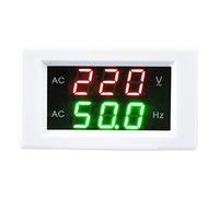 Medidor de frecuencia de voltaje, generador Pantalla dual LED Voltímetro de CA digital Herramienta de prueba de medidor de frecuencia(White)