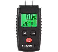 Medidor de humedad de madera Unyqoos®: dispositivo de medición digital tipo bolígrafo para aproximadamente 50 tipos de madera, rango de medición de 7,2 a 70% ±0,5%, 2 electrodos (10 mm), apagado autom
