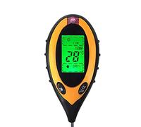 Medidor de Humedad, Digital 4 en 1 Méter de PH Suelo Temperatura Moisture Solar METER TESTER for PLANTAS DE JARDIN FLORES(Round)