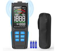 Medidor de humedad MESTEK para madera. Mide la humedad, la temperatura ambiente y la humedad. Pantalla LCD. Alarma audible. Medidor digital para paredes y suelos