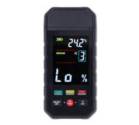 Medidor de humedad para madera tipo pin con pantalla digital LCD, detector de humedad y temperatura 2 en 1 para madera y materiales de construcción, calibración automática y