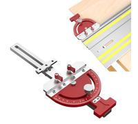 Medidor de inglete de sierra de mesa, guía de sierra multiángulo ajustable, guía cuadrada de ángulo recto, abrazadera auxiliar para Makita para riel guía Festool