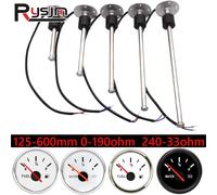 Medidor de nivel de agua personalizado, 0-190 ohm, 240-33ohm, 125mm, 150mm, 200mm, 250mm, 600mm, Sensor de nivel de combustible, indicador de combustible para barco, coche y camión Combustible WS 0-19