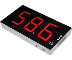 Medidor de nivel de sonido de 30 a 130 dB: dispositivo digital de medición en decibelios con pantalla LCD grande, montaje en pared, sonómetro con función de alarma