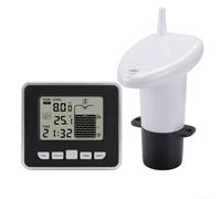 Medidor de nivel de tanque de agua inalámbrico con monitor de temperatura interior y exterior para cisterna doméstica, sistema de almacenamiento de lluvia, sensor de alarma alta/baja, unidad de