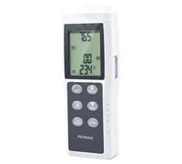 Medidor de pH, rango de 0 a 14 pH, sonda impermeable IP68, calibración automática de 3 puntos, kit de prueba portátil con sobres de polvo de calibración, sonda de temperatura, estuche de transporte, p