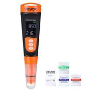 Medidor de pH VEVOR, rango de 0 a 14 pH, sonda impermeable IP68, calibración automática de 3 puntos, kit de prueba portátil con paquetes de polvo de calibración, sensor de temperatura, funda de transp