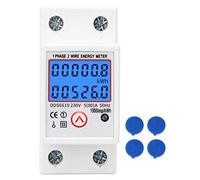 Medidor de Potencia Eléctrico 230 V 50 Hz Multifuncional Medidor de Energía Monofásico Reiniciable Riel DIN
