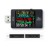 Medidor de potencia USB 3.1, probador de carga USB, multímetro digital, probador de corriente, detector de voltaje, intérprete Lua integrado CC 26V 6A PD 2.0/3.0 QC 2.0/3.0/4.0 pps disparador (CT-3