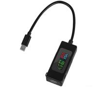 Medidor de potencia USB C Probador 120W Monitor de carga rápida con LCD a color para análisis de corriente de voltaje (negro)
