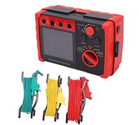 Medidor de Resistencia a Tierra, Medidor de Resistencia a Tierra Digital de 2000 Ω con Pantalla LCD Y Estuche de Almacenamiento, Kit de Probador de Resistencia de Aislamiento Profesional