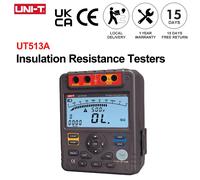 Medidor de Resistencia de Aislamiento UNI-T UT513A 5000V 1000GΩ Ohmímetro, Probador de Voltaje CA/CC 600V, Almacenamiento de Datos, Prueba PI DAR UT513A