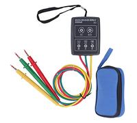 Medidor de rotación de fase, comprobador de secuencia y sentido de rotación en tres fases con 5 indicadores LED, diseño sin batería, 3 cables de prueba para la detección de