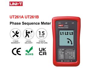 Medidor de secuencia de fase UNI-T UT261A UT261B indicador de rotación del Motor faltante de fase Detector de secuencia de fase UT261A