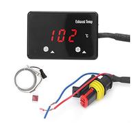 Medidor de temperatura de gas exhuast, Akozon Universal Pantalla digital LED roja Medidor de temperatura de los gases de escape para vehículo de 12V