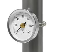 Medidor De Temperatura De Tubería - Acero Inoxidable Ajustable | Termómetro De De 63mm Para Calderas, Intercambiadores De Calor, Tuberías, De Vapor, Interior, Exterior, Industrial, Hogar