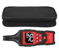 Medidor de temperatura y humedad, digital, alta precisión, alta sensibilidad, portátil, con doble pantalla LCD, modelo HT618