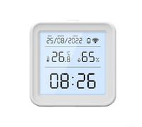 Medidor de temperatura y humedad, para tuya Smart para termómetro zigbee, higrómetro, monitoreo remoto WiFi con alertas de aplicación, 7,1 cm, color blanco