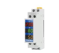 Medidor de voltaje y corriente de riel de 18 mm, CA 80-500 V, 220 V, 380 V, 100 A, voltímetro modular, amperímetro, indicador LED, comprobador de voltaje digital(VA)
