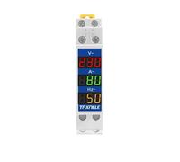 Medidor de voltaje y corriente de riel de 18 mm, CA 80-500 V, 220 V, 380 V, 100 A, voltímetro modular, amperímetro, indicador LED, comprobador de voltaje digital(VAHz)