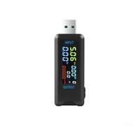 Medidor de voltaje y corriente USB multifunción, probador de capacidad digital con pantalla IPS, mide voltaje, corriente, potencia, resistencia y tiempo, detecta protocolos de carga rápida (puerto USB