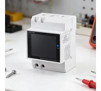 Medidor Digital 6 en 1 Voltaje Corriente ABS Medidor Digital | Medición 6 parámetros, voltaje 40-300V, corriente 0-100A, instalación carril DIN estándar, uso industrial y doméstico