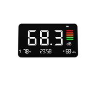 Medidor Digital de Decibelios DM219N de Escritorio, Sonómetro de 30-130 DBA con Detección de Temperatura y Humedad para Bibliotecas Escolares y