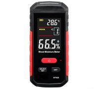 Medidor digital de humedad de madera con sensor de temperatura, 8 modos de medición, pantalla LCD retroiluminada grande, higrómetro preciso para inspección de suelos y enmarcado, negro