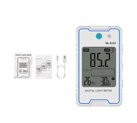 Medidor digital Lux Medidor de intensidad de luz con detector de parpadeo estroboscópico Analizador de frecuencia LED Fotómetro recargable por USB Pantalla de indicador de iluminancia portátil