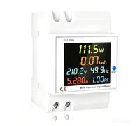 Medidor Eléctrico Digital,Trifásico 6 en 1 AC 40-300V 100A, Medidor Coste Energía Monofásico LCD, Transformador Corriente Integrado, Voltímetro Amperímetro para Sistema Solar Doméstico