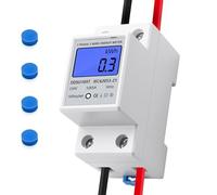 Medidor eléctrico monofásico carril DIN 220 V 5 (80) A, bajo medidor eléctrico LCD retroiluminado 50/60 Hz, medición de consumo kWh Tensión corriente