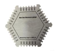 Medidor hexagonal de acero inoxidable con peine de película húmeda para revestimientos adhesivos de barniz de pintura, herramienta de probador de grosor de precisión de rango 25-2000, 24-36 pasos de