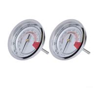 Medidor Temperatura Barbacoa para acero 2 Unidades Medidor Temperatura | para acero inoxidable, rosca M10x45mm, para resistencia calor extremo, lectura precisa, e interior