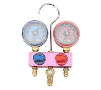 Medidores de Refrigerante R32, Medidores de Aire Acondicionado Mini G1/4 Perilla de Metal Herramienta de Aire Acondicionado Medidor de Colector de Diagnóstico Manómetro de