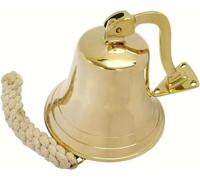 Medieval Replicas 7" Completo Latón Barco Campana con el Soporte - Timbre de Puerta