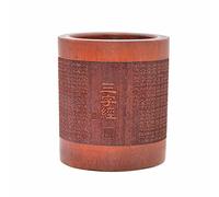 Medifier - Portalápices vintage de madera de bambú, diseño con letras chinas, color Three Character Classic Worlds