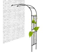 Medio cenador de jardín de 60 x 240 x 45 cm, 120 x 240 x 45 cm, 240 x 240 x 45 cm, enrejado de metal, resistente a la intemperie, soporte de rosas, marco para trepar plantas (tamaño: 200 x 240 cm)