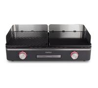 MEDION Parrilla de mesa con sistema de doble zona (2400 W, 2 placas desmontables, control de temperatura individual, indicador LED, protección IPX4), MD12027