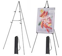 MEEDEN 2Pcs Caballete de pie, 63" Caballetes de exposición de arte, caballete de metal trípode instantáneo con bolsa, caballete plegable portátil para la pintura de pantalla de lona, signos de la boda