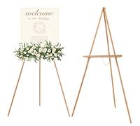 MEEDEN Caballete de madera para letrero de boda: trípode de madera para tablero de póster - caballete de exhibición de pie para tablero de bienvenida
