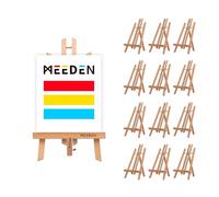 MEEDEN Caballete de mesa de 16 pulgadas: paquete de 12 caballetes de madera de haya para pintar. Caballete de mesa de exhibición de lona para pintar letreros