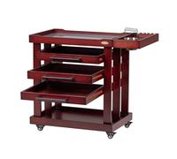 MEEDEN Carro de almacenamiento para artistas, espesar madera de haya maciza con organizador de 3 cajones, 4 ruedas giratorias con bloqueo, carro utilitario para Art Studio, Galería