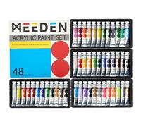 MEEDEN Conjunto de Pintura Acrílica para Principiantes: 48 Colores 12ml / 0.41 fl oz Set de Arranque de Cuerpo Pesado - Pintura de Srte rica en Pigmentos No Tóxicos para Adultos