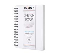 MEEDEN Cuaderno de bocetos de 15,2 x 20,3 cm: bloc de dibujo de 180 g/m², encuadernado en espiral, con cubierta de bricolaje para adultos y artistas, 60 hojas de papel grueso para bocetos