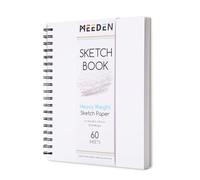 MEEDEN Cuaderno de bocetos de 20,3 x 25,4 cm: bloc de dibujo de 180 g/m², encuadernado en espiral, con cubierta de bricolaje para adultos y artistas, 60 hojas de papel grueso para bocetos