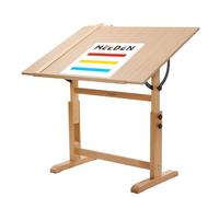MEEDEN Mesa de dibujo de madera extragrande: 106.7 x 76.2 cm, escritorio de | Mesa de pintura con altura y ángulo ajustables, mesa de arte para adultos con borde de lápiz para bocetos, escritura, natural