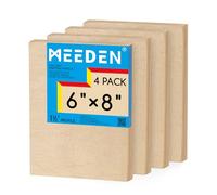 MEEDEN Tablero de lienzo de madera sin acabar: 1-1/2 pulgadas de profundidad, 6 x 8 pulgadas, paquete de 4, tablero de arte de madera en blanco para pintar